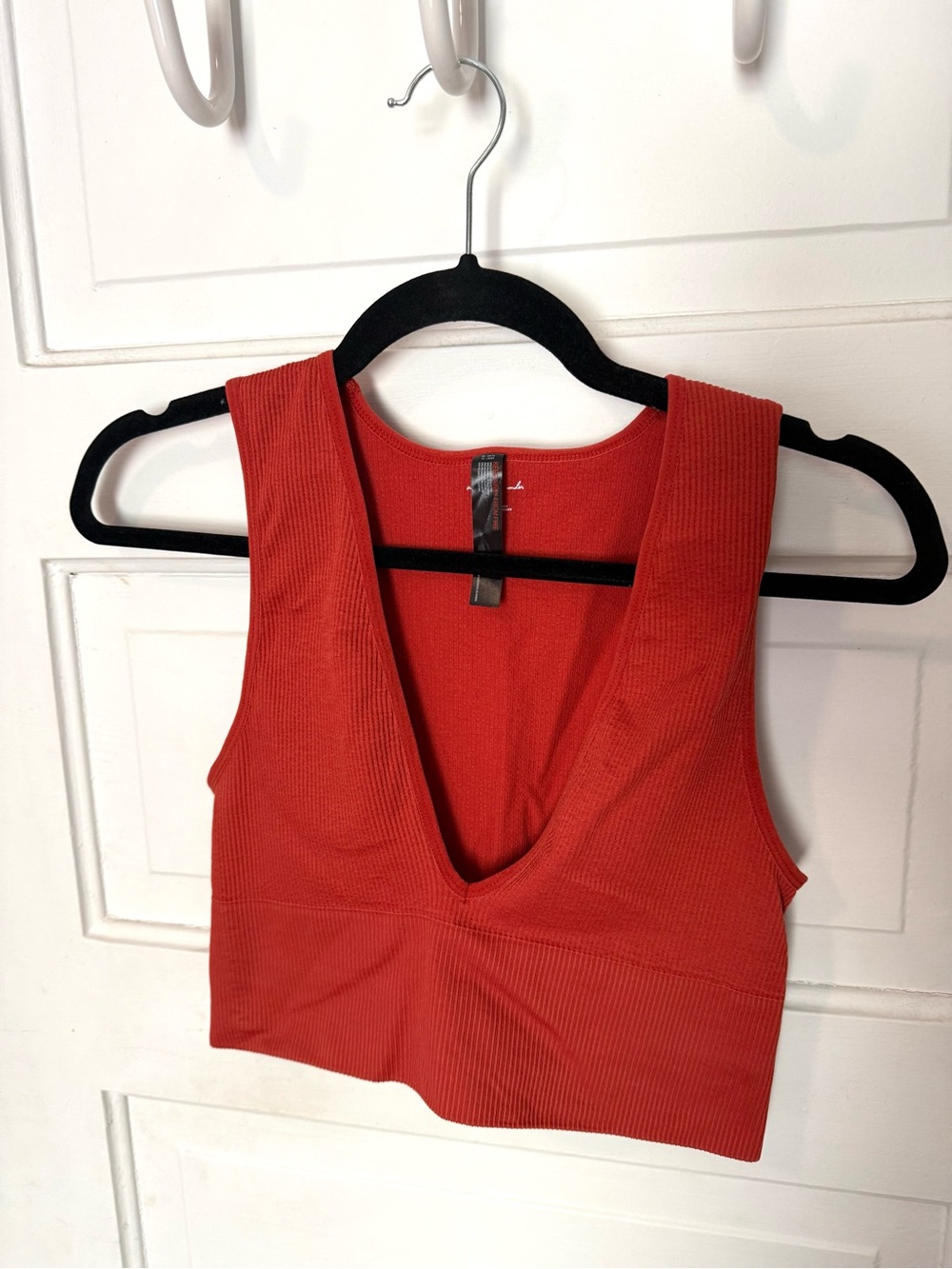 Urban Outfitters Out From Under Hailey Seamless Knit Plunge Bra Top, Orange, L